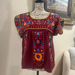Super cute embroidered top size small